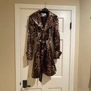Helene Berman London Animal Print Coat Size Small